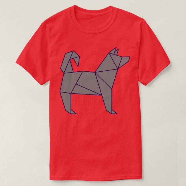 Origami Hund Japansk papper konst Origami husky T Shirt (Design framsida)