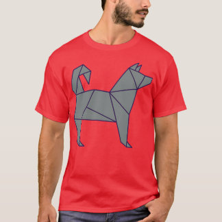 Origami Hund Japansk papper konst Origami husky T Shirt