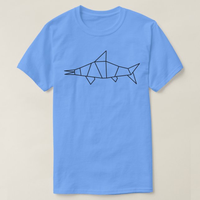 Origami Ichthyosaurus Black T Shirt (Design framsida)