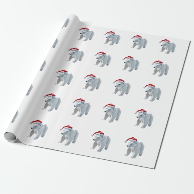 Origami jul isbjörnar presentpapper (Utrullad)