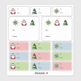Origami julklappsetiketter klistermärken