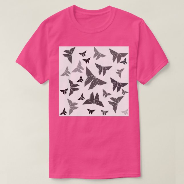 Origami Kamikaze Butterfly Mönster T Shirt (Design framsida)