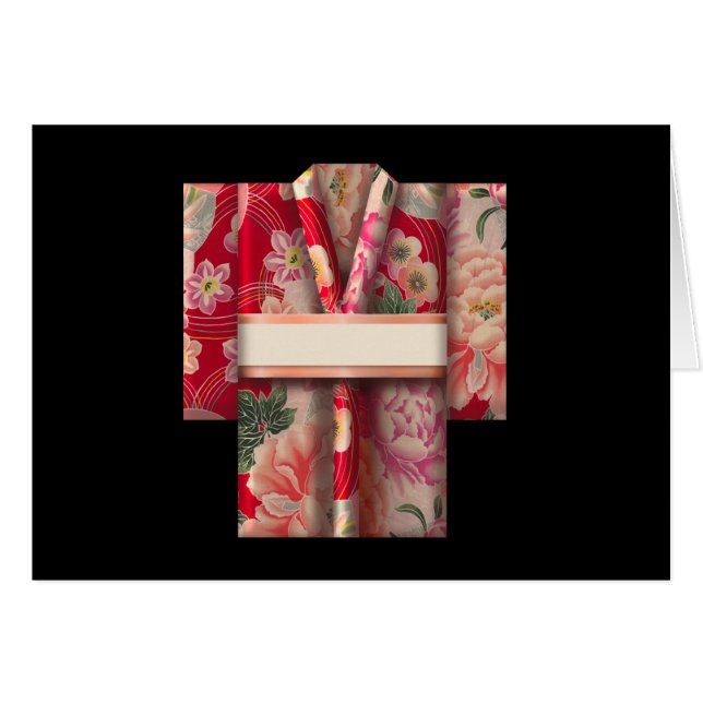 Origami Kimono Hälsningskort (Framsidan Horizontal)