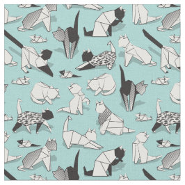 Origami kitten kompisar // geometrisk kattras tyg