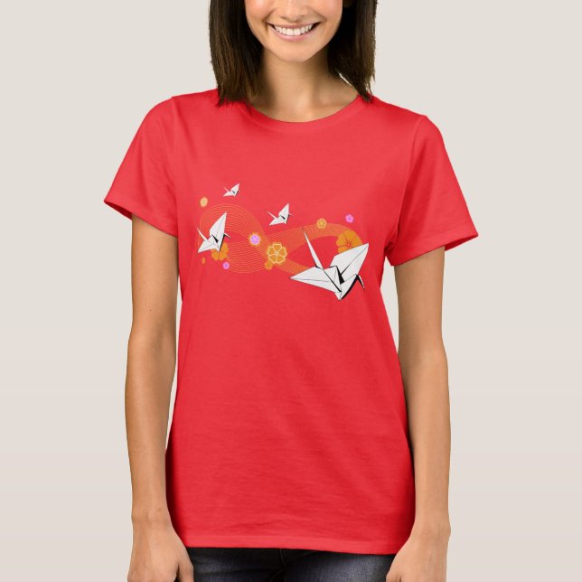 Origami kranar t-shirt (Framsida)