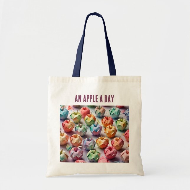Origami Mönster - ett äpple om dagen Tygkasse (Framsidan)