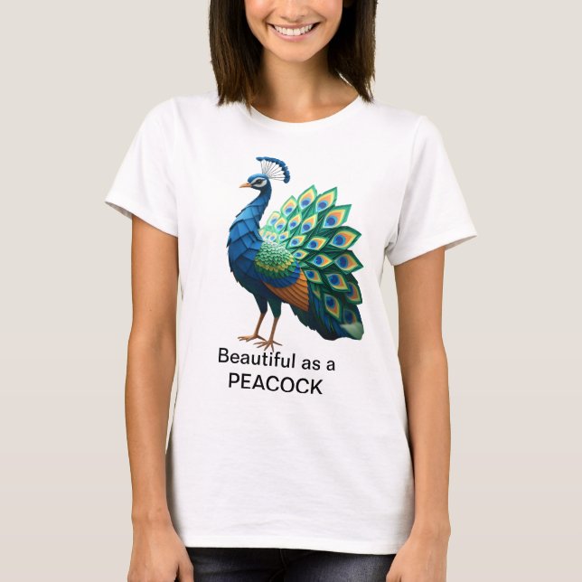 Origami Påfågel T-shirt för kvinnor (Framsida)