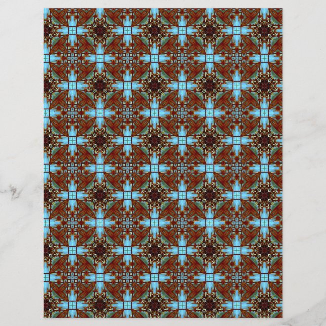 Origami Papper Blue Brown Anpassade Hobby Art Reklamblad (Framsidan)
