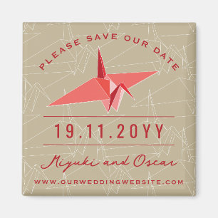 Origami Papper Crane Mönster Spara datum magneter