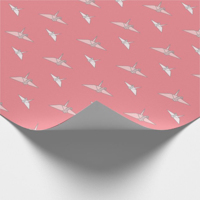 Origami Papper Cranes Salmon Rosa Wrapping Papper Presentpapper (Hörn)