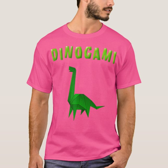 Origami Papper Funny Dinosaur Brontosaurus Brachio T Shirt (Framsida)
