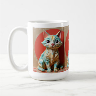 Origami Papper Kat Kaffemugg