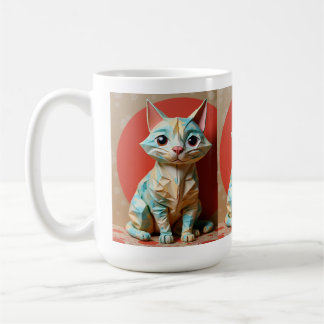Origami Papper Kat Kaffemugg