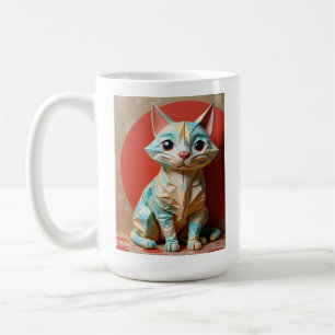 Origami Papper Kat Kaffemugg