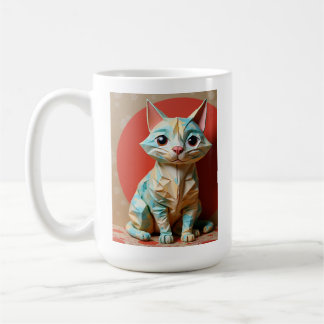 Origami Papper Kat Kaffemugg