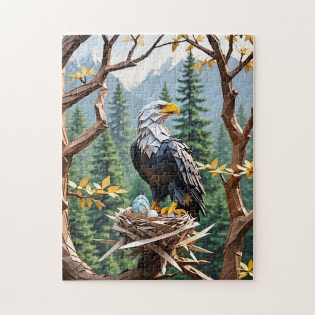Origami Patriotic American Eagle Pussel (Vertikal)