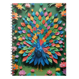 Origami peacock spiral anteckningsbok