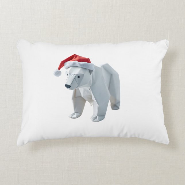 Origami Polar björn helgdag Prydnadskudde (Framsidan)