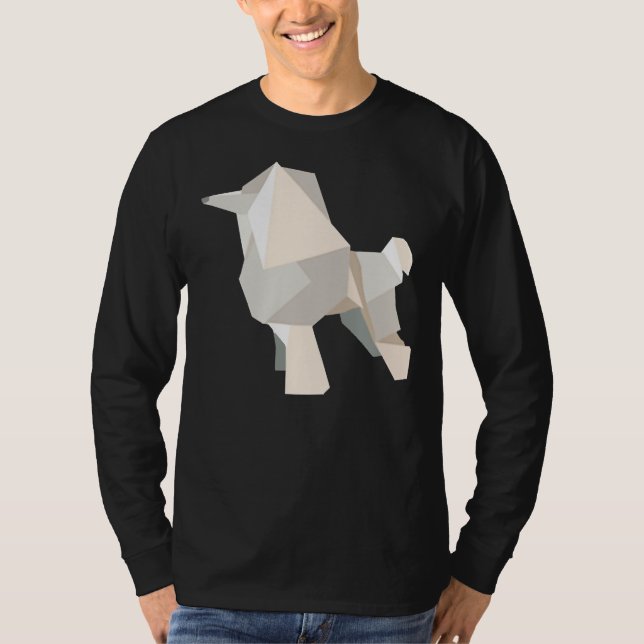 Origami Pudel T Shirt (Framsida)