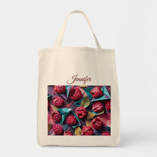 Origami Raspberry Acrylic Rosa Personlig Tygkasse