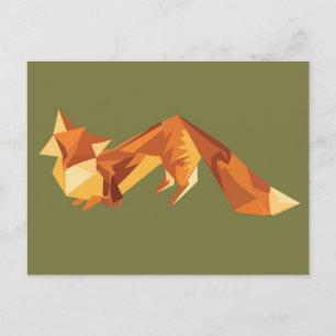 Origami räv vykort