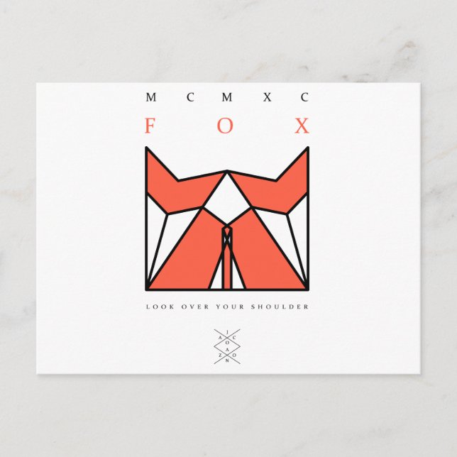 origami-räv vykort (Framsida)