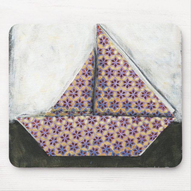Origami Sailboat på Star Design Papper Musmatta (Framsidan)