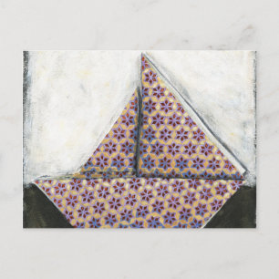 Origami Sailboat på Star Design Papper Vykort