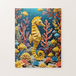 Origami Seahorse under Sea Ocean Themme Pussel