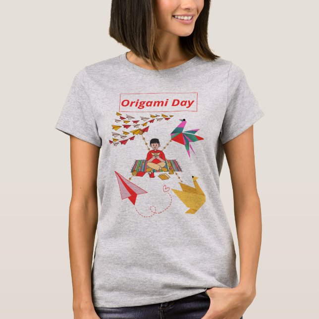 Origami-sida en dagskalender t shirt (Framsida)