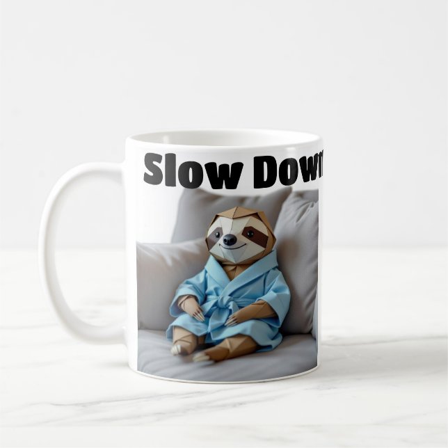 Origami Sloth "Slow Down" Kaffemugg (Vänster)