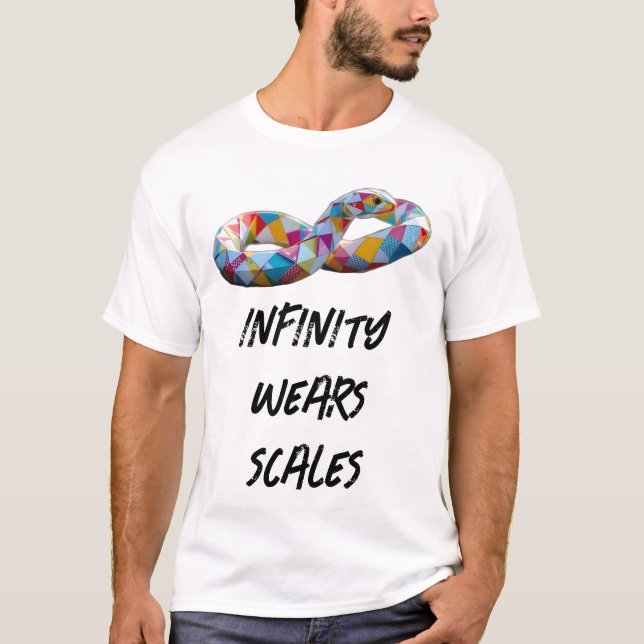 Origami Snake Infinity Symbol T Shirt (Framsida)