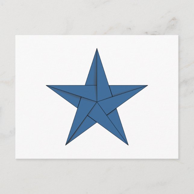 Origami Star - Blue Vykort (Framsida)