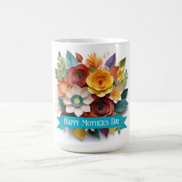 Origami Stil Blommigt Mors dag Kaffemugg