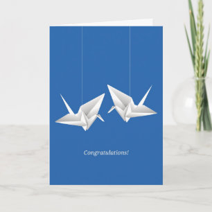 Origami sträcker på halsen bröllopgrattis kort