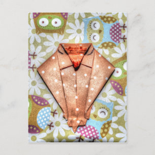 ORIGAMI UGGLA JAPANESE PAPPER ART VYKORT