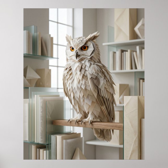 Origami Ugglans Bibliotek Poster (Framsidan)