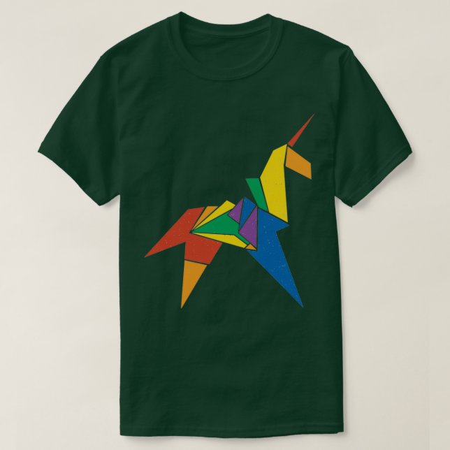 Origami Unicorn Replicant LGBT T Shirt (Design framsida)