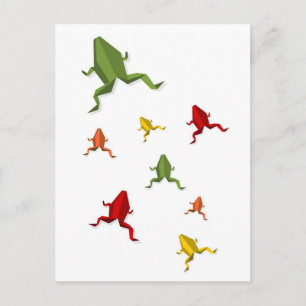 origami-vibrant färger groda vykort