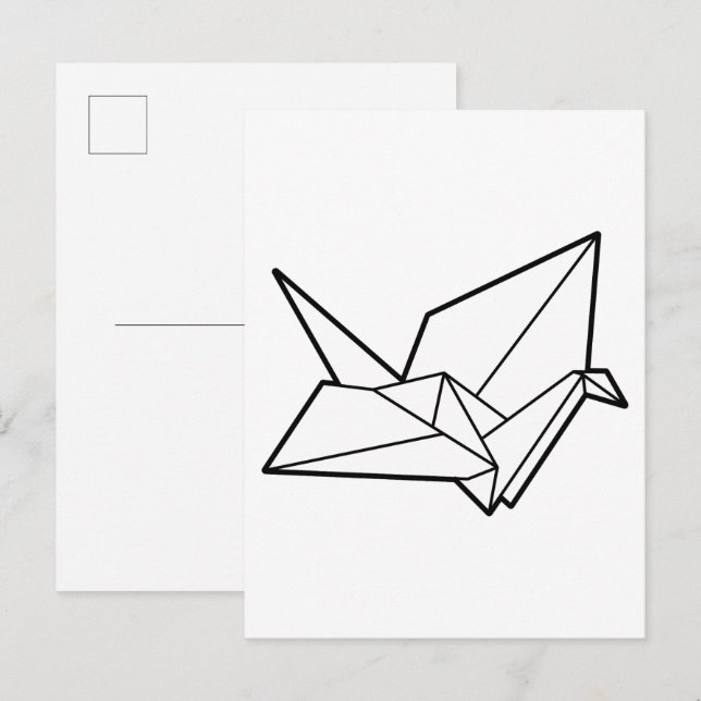 Origamifågel Vykort (Fram/baksida)