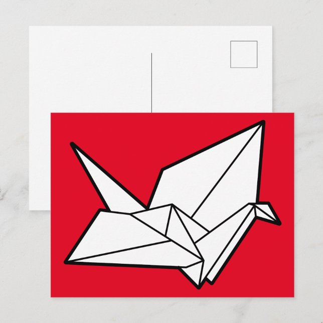 Origamifågel Vykort (Fram/baksida)