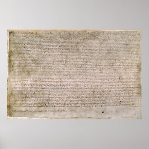 ORIGINAL 1215 Magna Carta British Bibliotek Poster