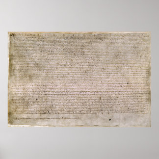 ORIGINAL 1215 Magna Carta British Bibliotek Poster