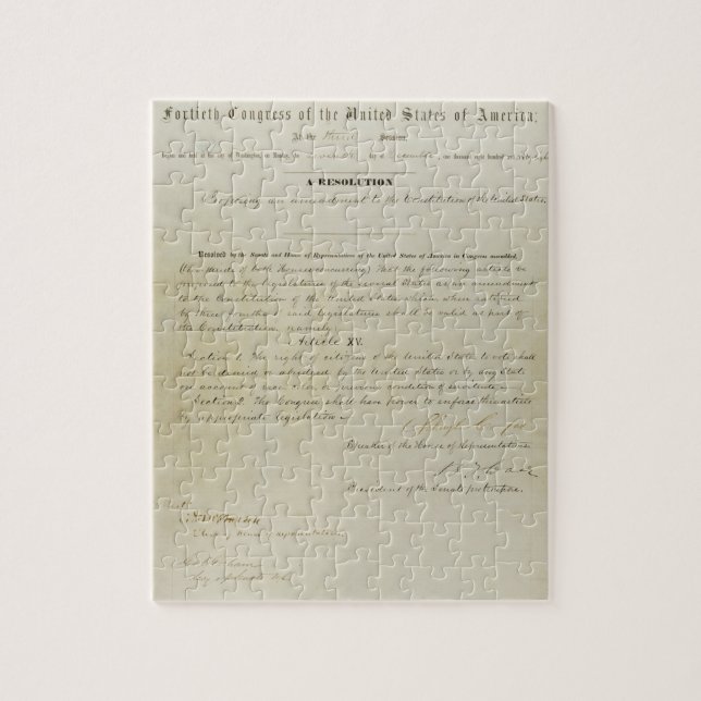 ORIGINAL 15:e ändring av Förenta staternas konstit Pussel (Vertikal)