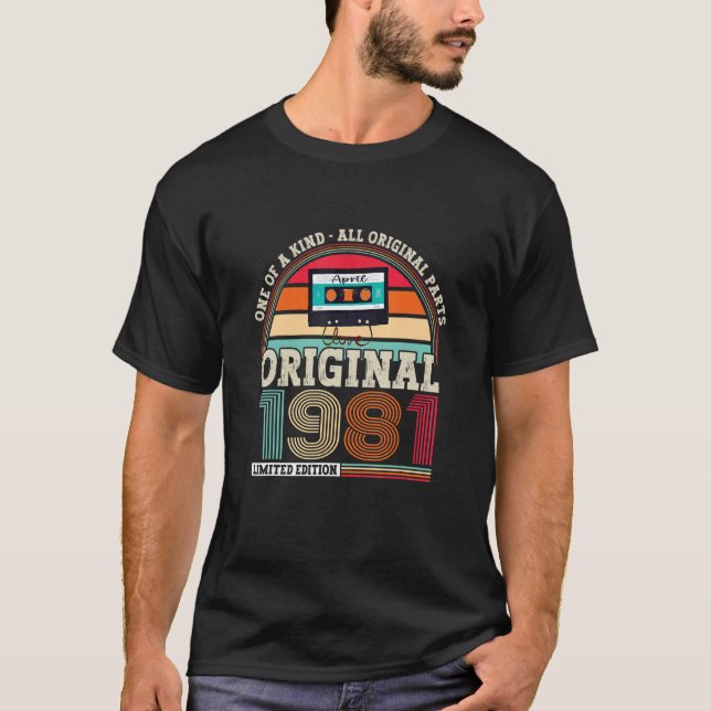 Original 1981 41st Birthday För manar and T Shirt (Framsida)