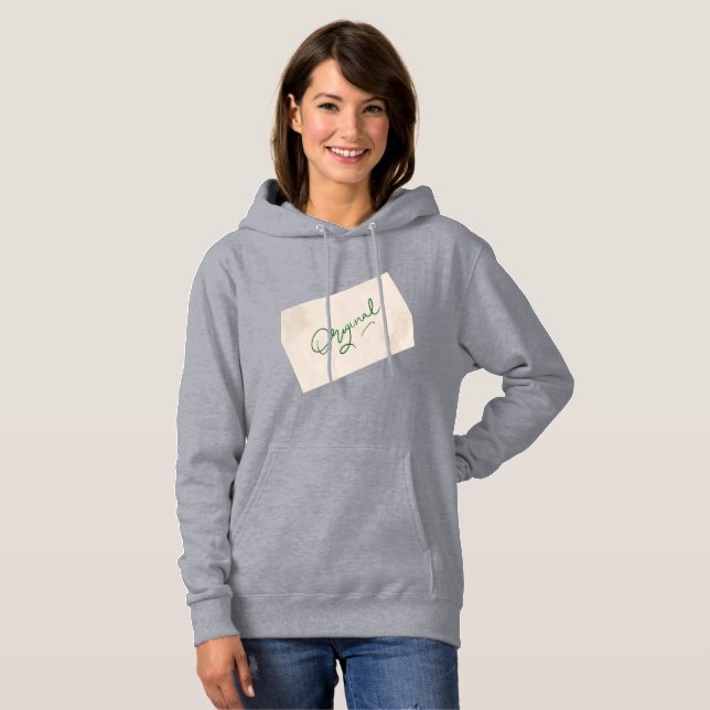 Original 1 Grey Women's Pullover Hoodie  T Shirt (Hel framsida)