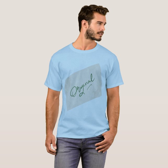 Original 1 Herrar Ljusblå basic T-shirt (Hel framsida)