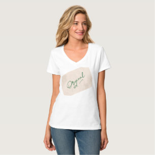 Original 1 Kvinnors Basic V-ringad  T Shirt