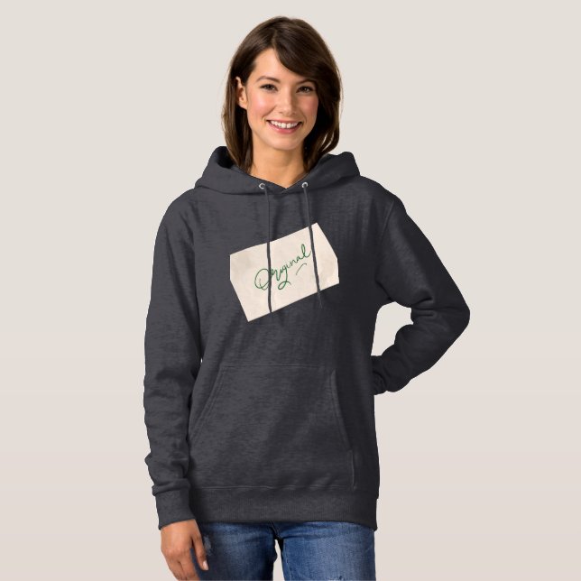 Original 1 Mörkgrå Dambyx Sweatshirt med Huva T Shirt (Hel framsida)