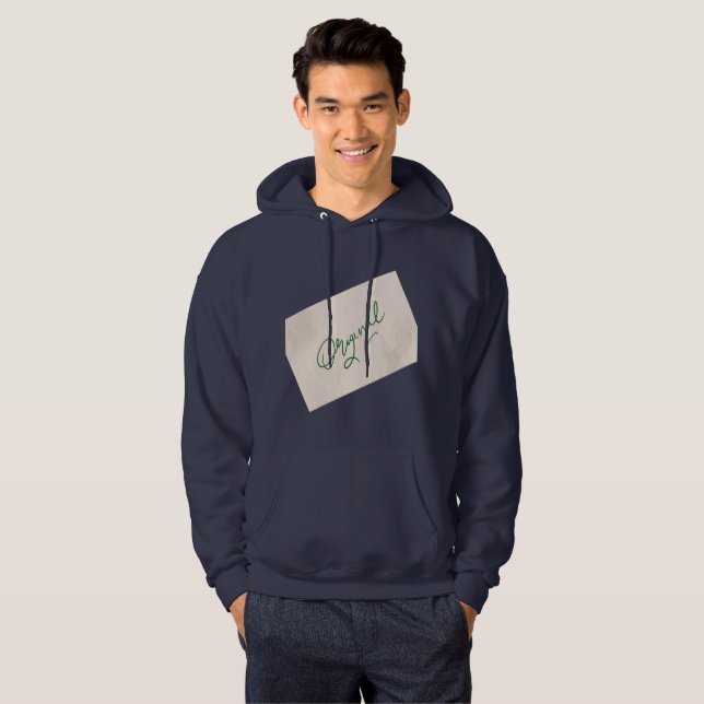 Original 1 Navyblå herrtröja för vuxna  Hoodie (Hel framsida)